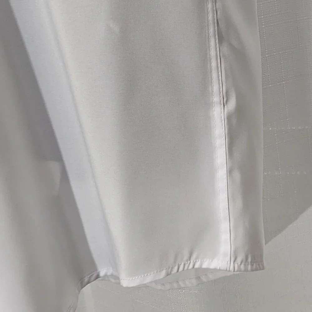 IZOD Men's Dress Shirt Regular Fit Stretch Solid Spread Collar Size XL White . - Picture 5 of 9
